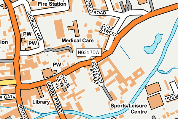 NG34 7DW map - OS OpenMap – Local (Ordnance Survey)