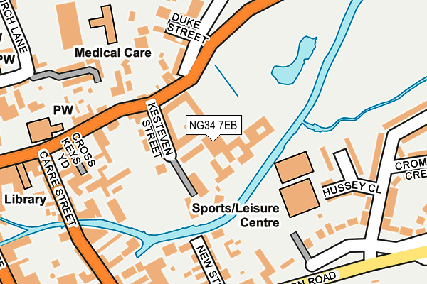 NG34 7EB map - OS OpenMap – Local (Ordnance Survey)