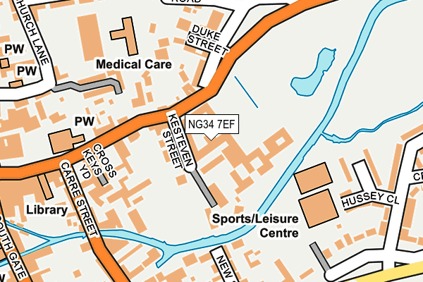 NG34 7EF map - OS OpenMap – Local (Ordnance Survey)