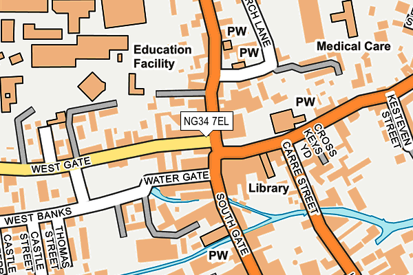 NG34 7EL map - OS OpenMap – Local (Ordnance Survey)