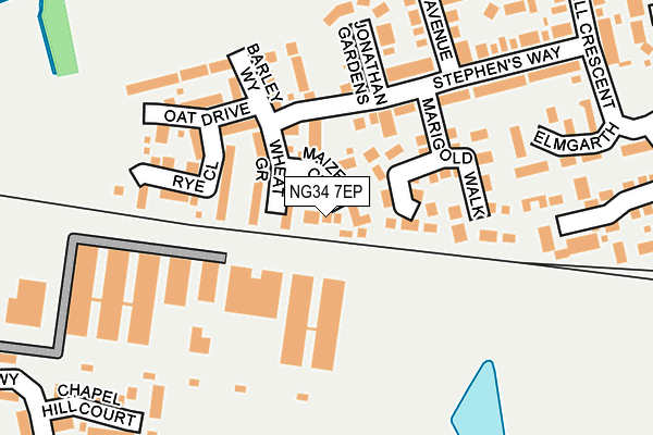 NG34 7EP map - OS OpenMap – Local (Ordnance Survey)