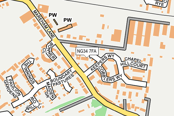 NG34 7FA map - OS OpenMap – Local (Ordnance Survey)
