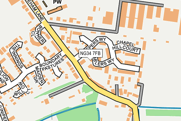 NG34 7FB map - OS OpenMap – Local (Ordnance Survey)
