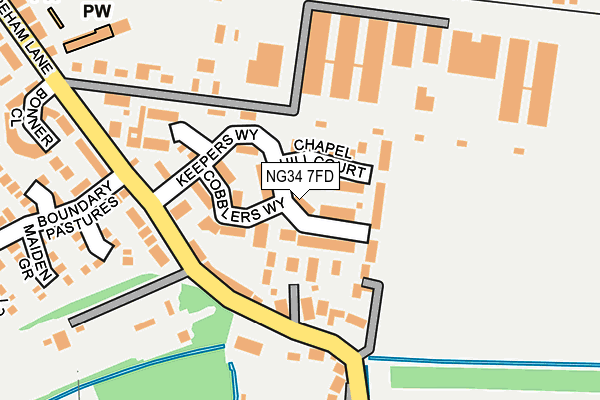 NG34 7FD map - OS OpenMap – Local (Ordnance Survey)