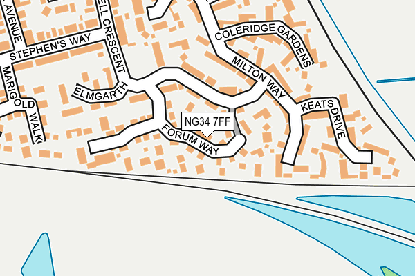 NG34 7FF map - OS OpenMap – Local (Ordnance Survey)