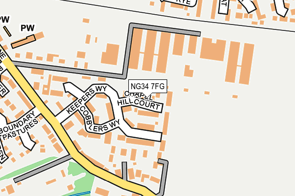 NG34 7FG map - OS OpenMap – Local (Ordnance Survey)