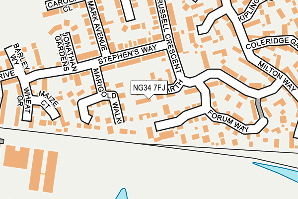 NG34 7FJ map - OS OpenMap – Local (Ordnance Survey)