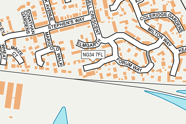 NG34 7FL map - OS OpenMap – Local (Ordnance Survey)