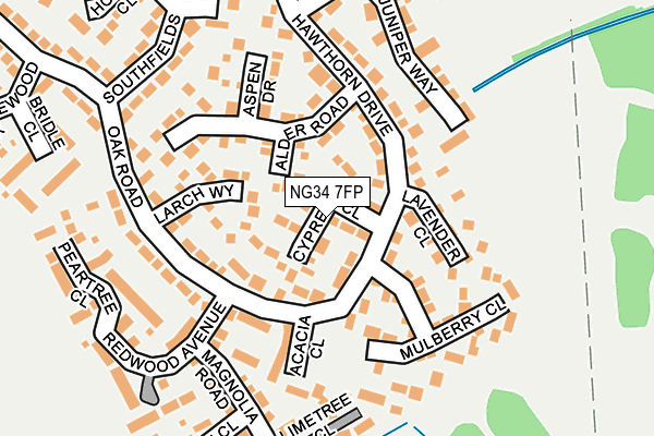 NG34 7FP map - OS OpenMap – Local (Ordnance Survey)