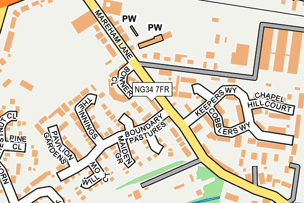 NG34 7FR map - OS OpenMap – Local (Ordnance Survey)