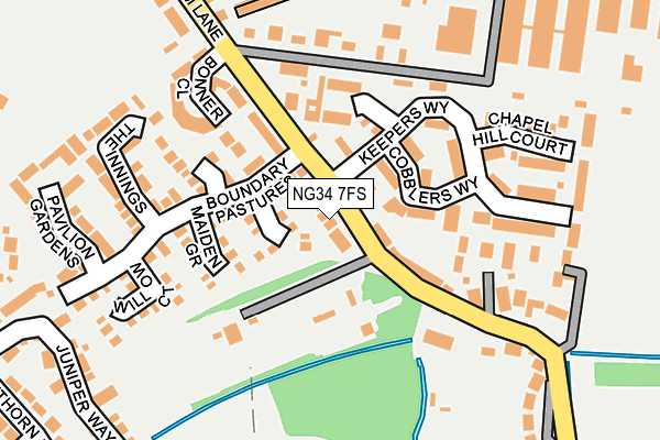 NG34 7FS map - OS OpenMap – Local (Ordnance Survey)