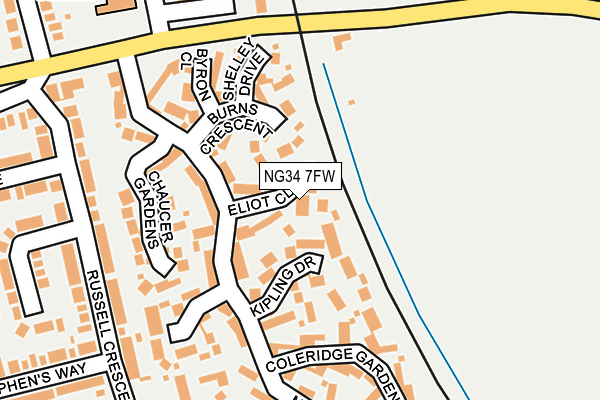 NG34 7FW map - OS OpenMap – Local (Ordnance Survey)