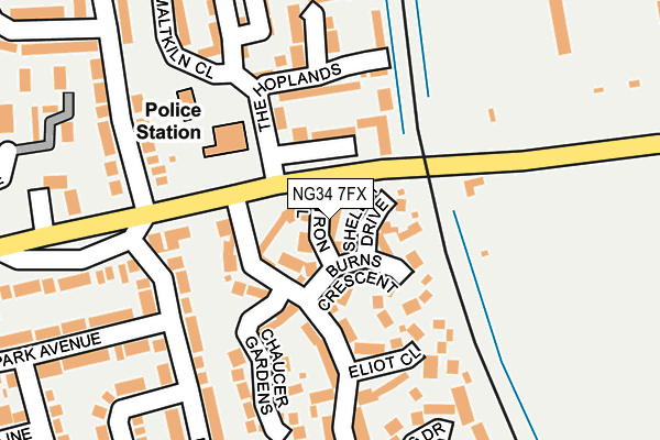 NG34 7FX map - OS OpenMap – Local (Ordnance Survey)