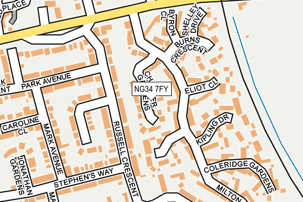 NG34 7FY map - OS OpenMap – Local (Ordnance Survey)