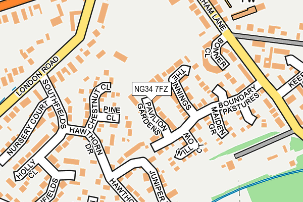 NG34 7FZ map - OS OpenMap – Local (Ordnance Survey)