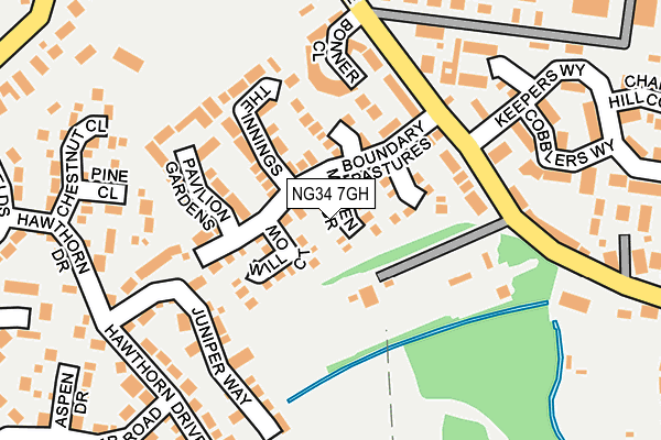 NG34 7GH map - OS OpenMap – Local (Ordnance Survey)