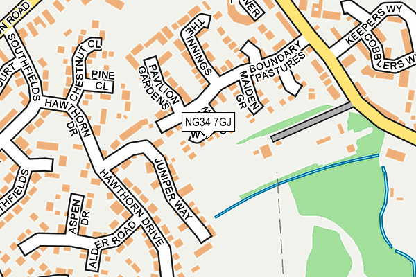 NG34 7GJ map - OS OpenMap – Local (Ordnance Survey)