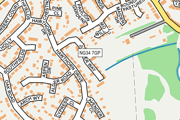 NG34 7GP map - OS OpenMap – Local (Ordnance Survey)