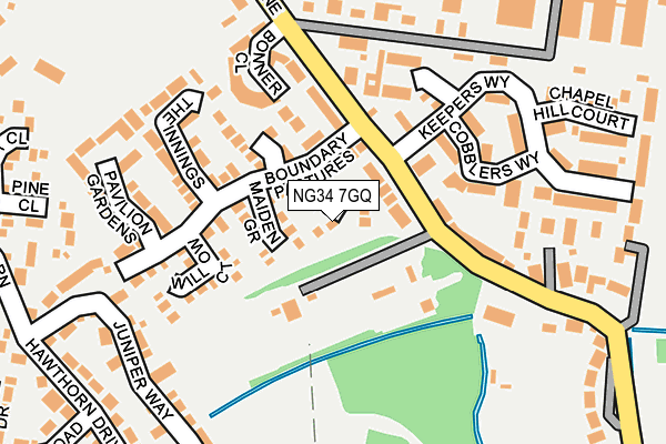 NG34 7GQ map - OS OpenMap – Local (Ordnance Survey)