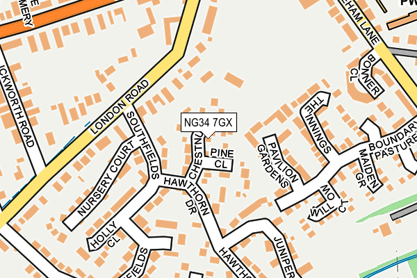 NG34 7GX map - OS OpenMap – Local (Ordnance Survey)