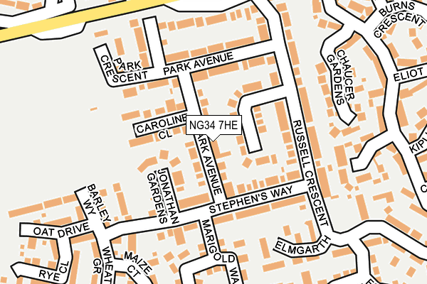 NG34 7HE map - OS OpenMap – Local (Ordnance Survey)