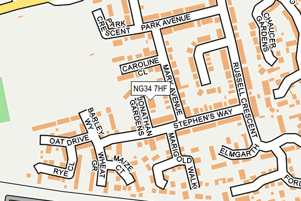 NG34 7HF map - OS OpenMap – Local (Ordnance Survey)