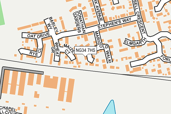 NG34 7HS map - OS OpenMap – Local (Ordnance Survey)