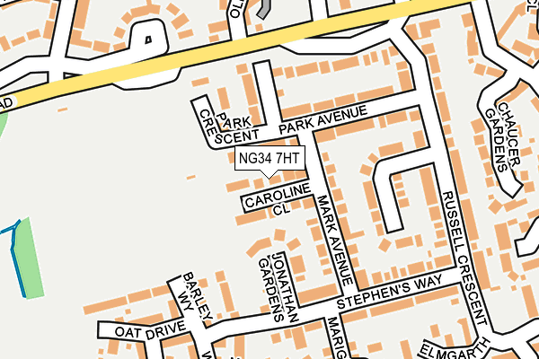 NG34 7HT map - OS OpenMap – Local (Ordnance Survey)