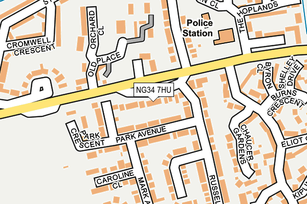 NG34 7HU map - OS OpenMap – Local (Ordnance Survey)