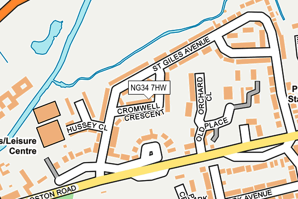 NG34 7HW map - OS OpenMap – Local (Ordnance Survey)