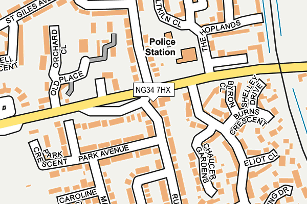 NG34 7HX map - OS OpenMap – Local (Ordnance Survey)