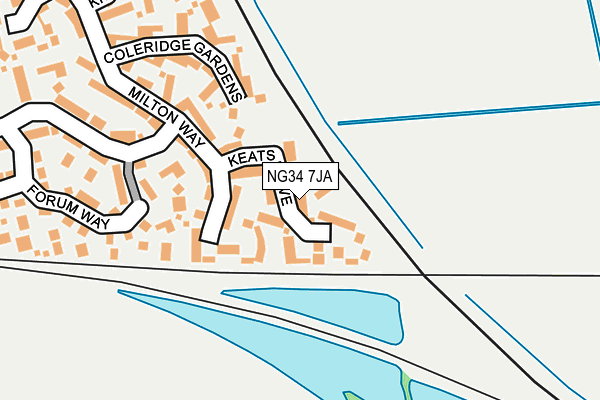 NG34 7JA map - OS OpenMap – Local (Ordnance Survey)