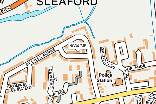 NG34 7JE map - OS OpenMap – Local (Ordnance Survey)