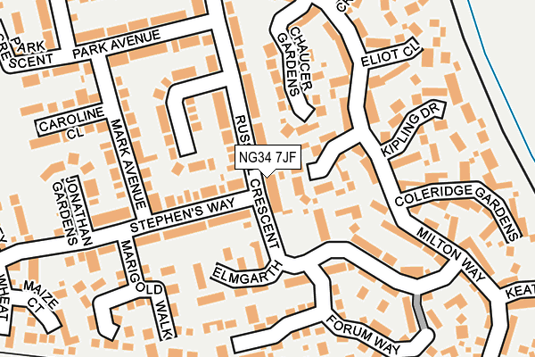 NG34 7JF map - OS OpenMap – Local (Ordnance Survey)