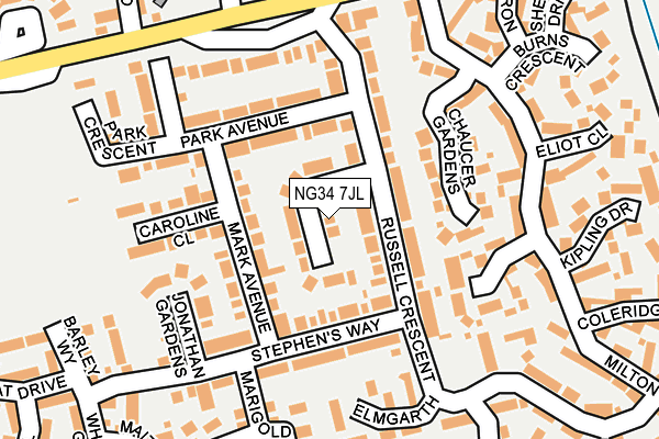 NG34 7JL map - OS OpenMap – Local (Ordnance Survey)