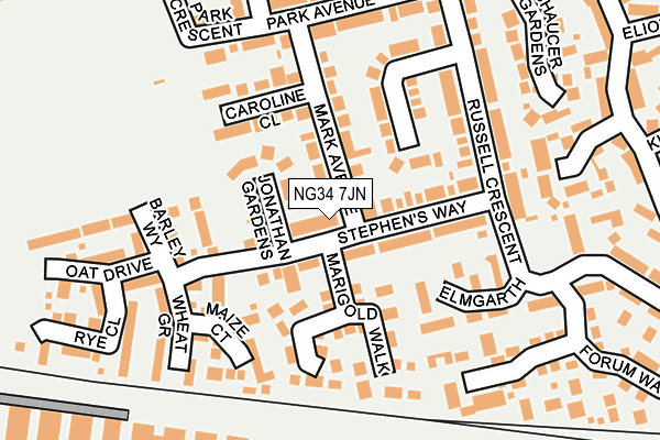 NG34 7JN map - OS OpenMap – Local (Ordnance Survey)