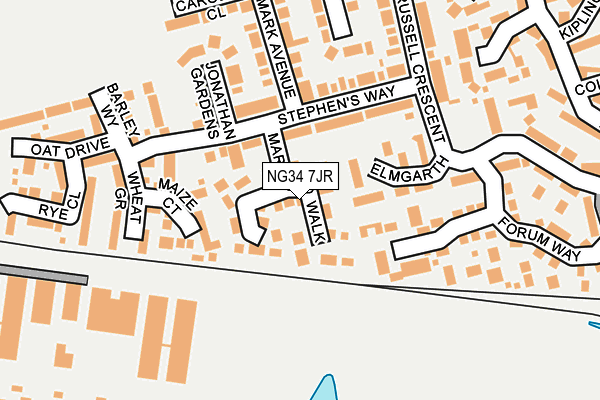 NG34 7JR map - OS OpenMap – Local (Ordnance Survey)