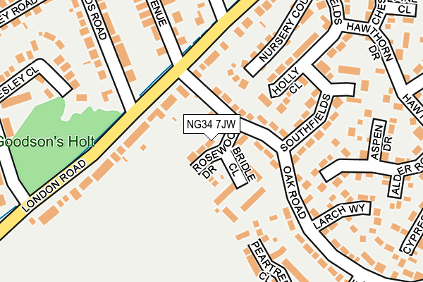 NG34 7JW map - OS OpenMap – Local (Ordnance Survey)