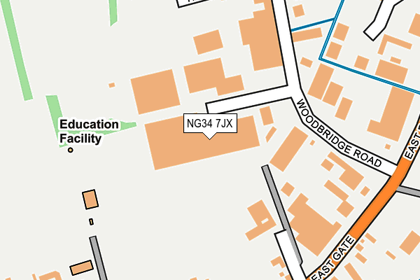 NG34 7JX map - OS OpenMap – Local (Ordnance Survey)