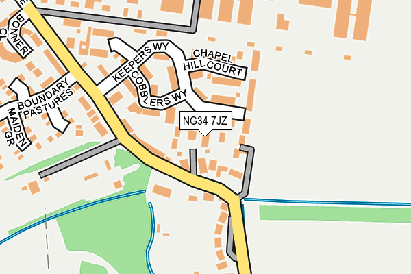 NG34 7JZ map - OS OpenMap – Local (Ordnance Survey)