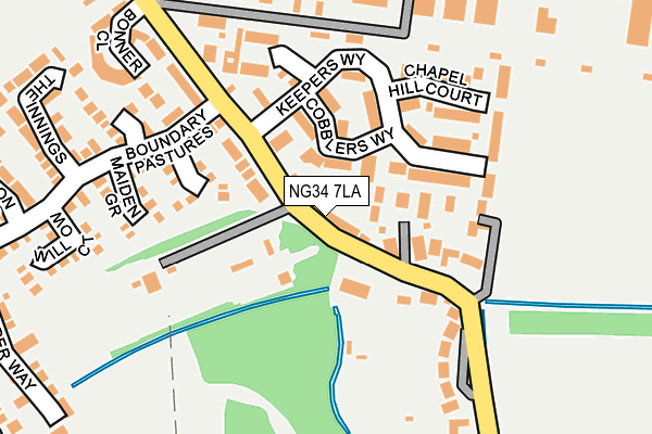 NG34 7LA map - OS OpenMap – Local (Ordnance Survey)