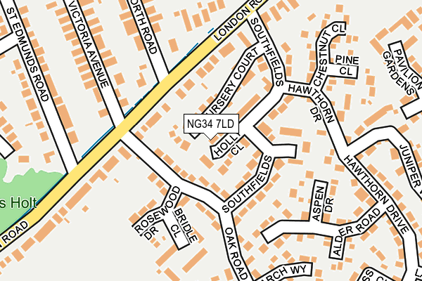 NG34 7LD map - OS OpenMap – Local (Ordnance Survey)