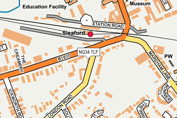 NG34 7LF map - OS OpenMap – Local (Ordnance Survey)