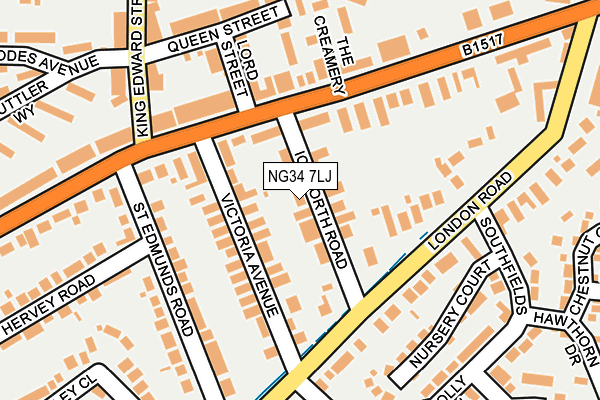 NG34 7LJ map - OS OpenMap – Local (Ordnance Survey)