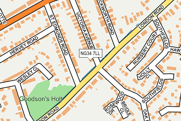 NG34 7LL map - OS OpenMap – Local (Ordnance Survey)