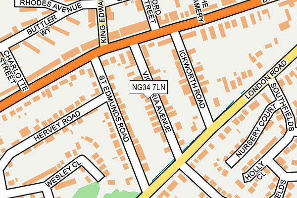 NG34 7LN map - OS OpenMap – Local (Ordnance Survey)