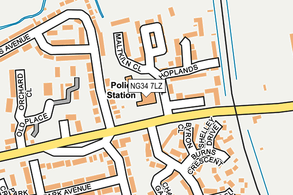 NG34 7LZ map - OS OpenMap – Local (Ordnance Survey)