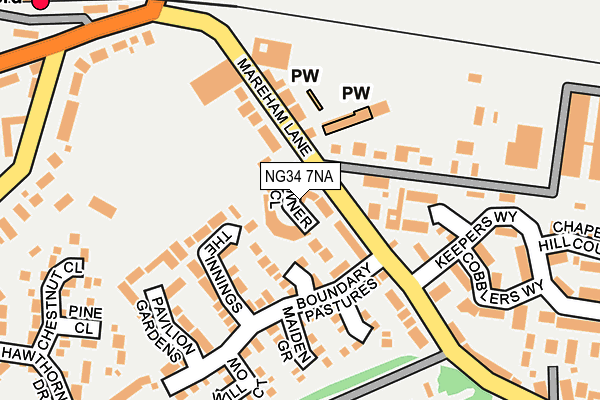 NG34 7NA map - OS OpenMap – Local (Ordnance Survey)