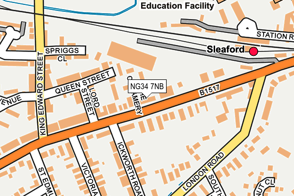 NG34 7NB map - OS OpenMap – Local (Ordnance Survey)