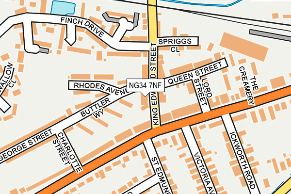 NG34 7NF map - OS OpenMap – Local (Ordnance Survey)